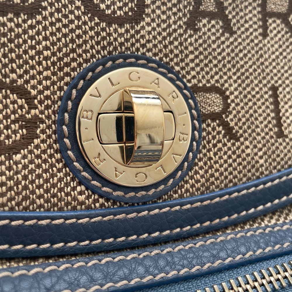 Bvlgari Logomania Canvas and Leather Tote - Picture 3 of 6